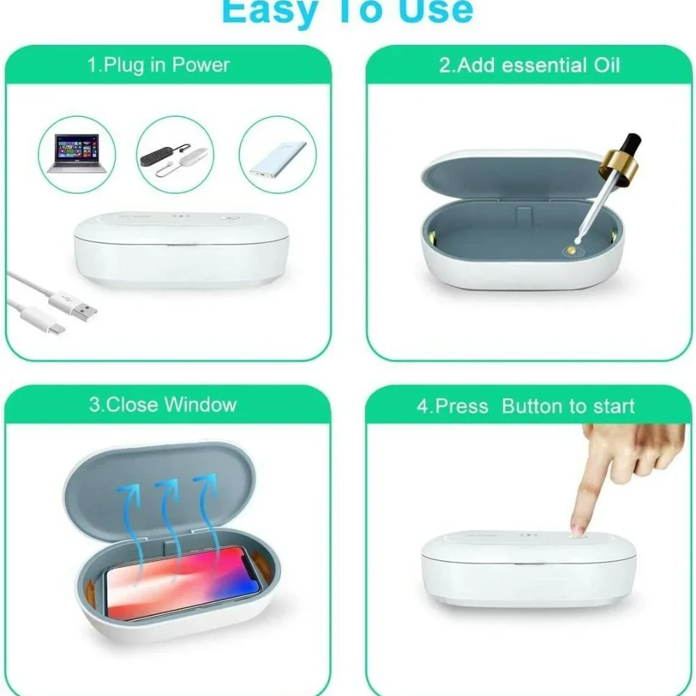 UV Ozone Sterilizing Wireless Charger Box and Aromatherapy Disinfector